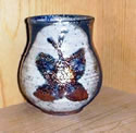 Raku Butterfly Vase